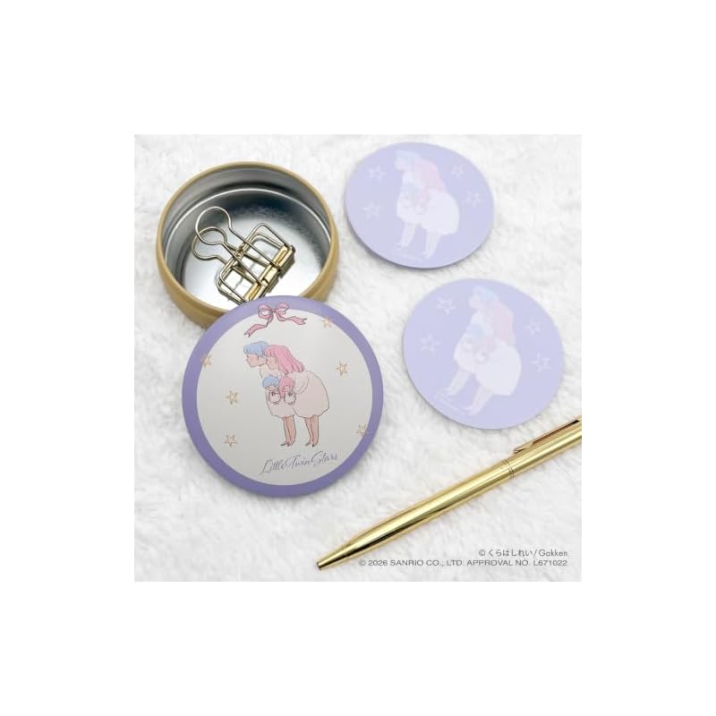 Gakken Sta:Ful Kurahashi Rei X Sanrio Characters Tin Memo Little Twin Stars M07512