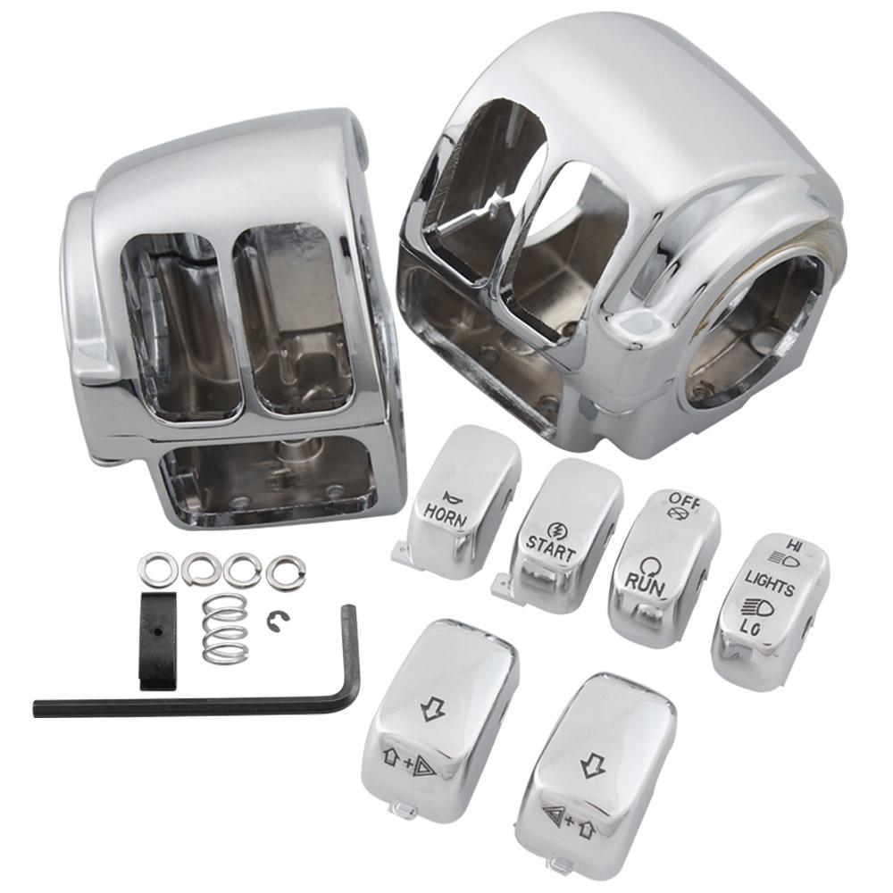 Motorcycle Handlebar Control Switch Housing Cover Switch Button Caps For Harley Sportster 1200 883 Dyna Softail Touring V-Rod