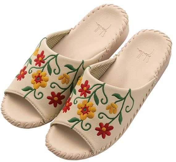 

Sybilla Floracion Size M 41428 Slippers, (approx. 22.5-23.5cm), Senko, Beige, бежевий
