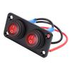 2 Gang Rocker Switch Panel Water Proof On Off Round LED for Automotive Lights Marine Boat Car Truck Vehicles Red
