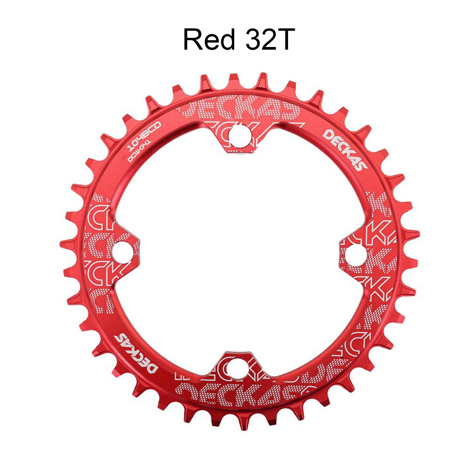 Deckas Round Chainring 104BCD for Shimano 32T 34T 36T 38T MTB Bike Mountain Bicycle Chain Ring Narrow Wide Chainwheel 104 bcd red 32T