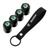 BASS7 Car Tire Valve Caps with Car Badge Keyring Keychain Accessories for Octavia A5 A4 Mk1 Fabia Superb Rapid