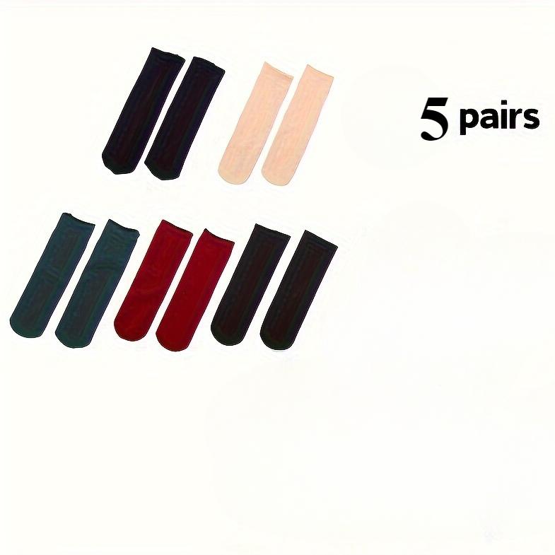 

5 шт. женских термоносков для лыж - очень теплые, удобные зимние носки с флисовой подкладкой для снегоступов, однотонные, можно стирать в стиральной машине 5Pair