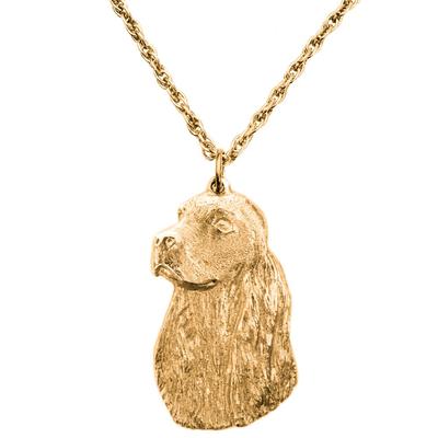 English Cocker Spaniel Made In England Art Dog Pendant Necklace Collection (Head)