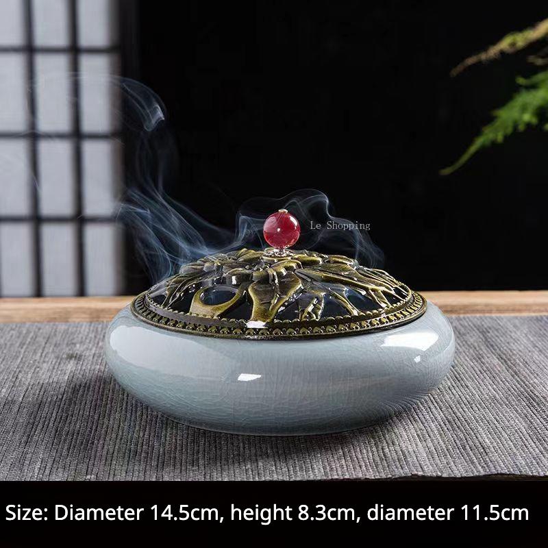 Ceramic Censer Stick Incense Holder Home Ancestral Hall Interior Zen Tea Ceremony Office Bedroom Decoration Aromath Appliances