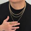SHIXIN 3 Stück/Set Hip Hop Metall Jesus Kreuz Anhänger Dünne Schlangenkette Halskette Herren Punk Goldfarbe Cuban Link Kette Choker Schmuck