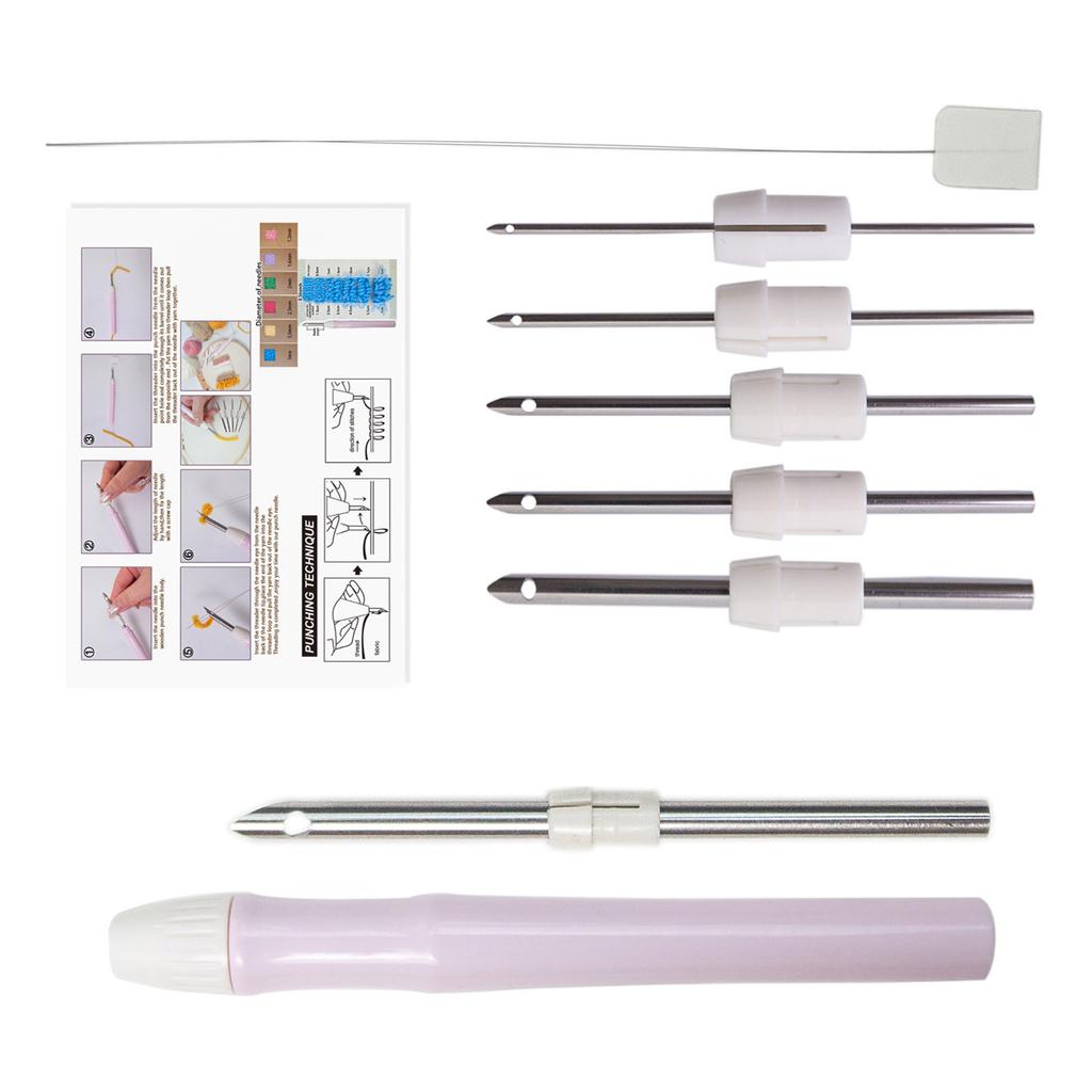 Portable Punch Needle Set Featuring Adjustable Head Ergonomic Designs and Carry Case for Easy Crafting Organization