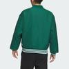 Adidas Casual Baseball Collar Striped Cotton Jacket Men Tops Forest-Green White IZ1601
