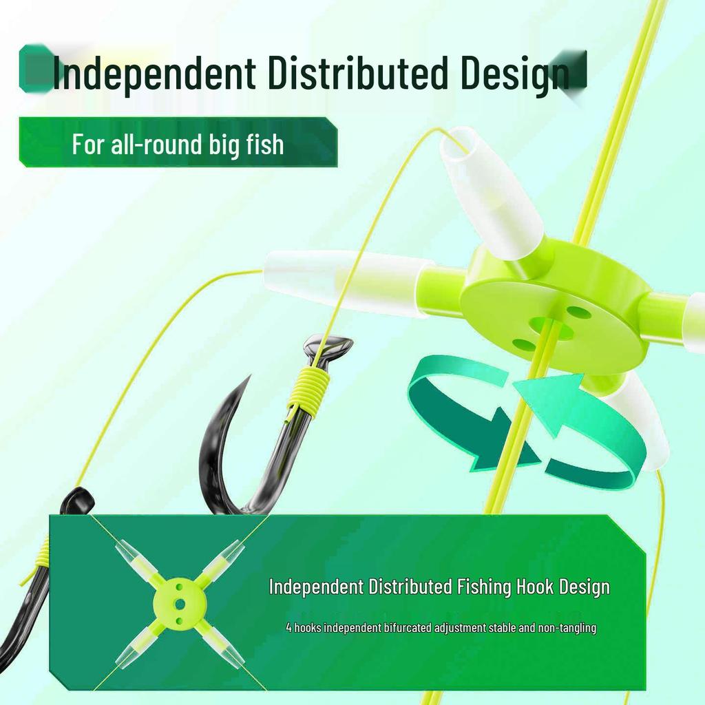 Anti-Bottom Silver Carp & Bighead Rig Set: Iseama Hooks & Buoyancy Board for Sea Fishing