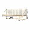 Metal Wood Wall Shelf Open Grid Multi-Layer Floating Wall Shelves Minimalist Style Display Storage Rack Living Room
