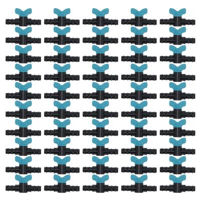 50Pcs Irrigation Switch Valve Garden Plastic Barbed Valve for 16mm Diameter Hose 10x5.5x2.5cm