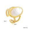 Irregular special-shaped imitation pearl ring three-dimensional rose open ring cute dachshund ring ring stainless steel