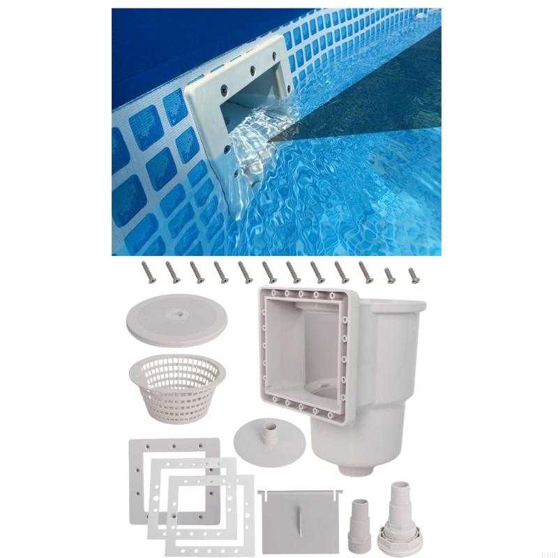 B46E Ground Pool Skimmer Set Wall Openings Professional Pool Skimmer Part Easy Installation Suitable for Enhancing Cleaning