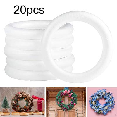 Foam Wreath Forms Craft Circles Round Rings, for DIY, Christmas