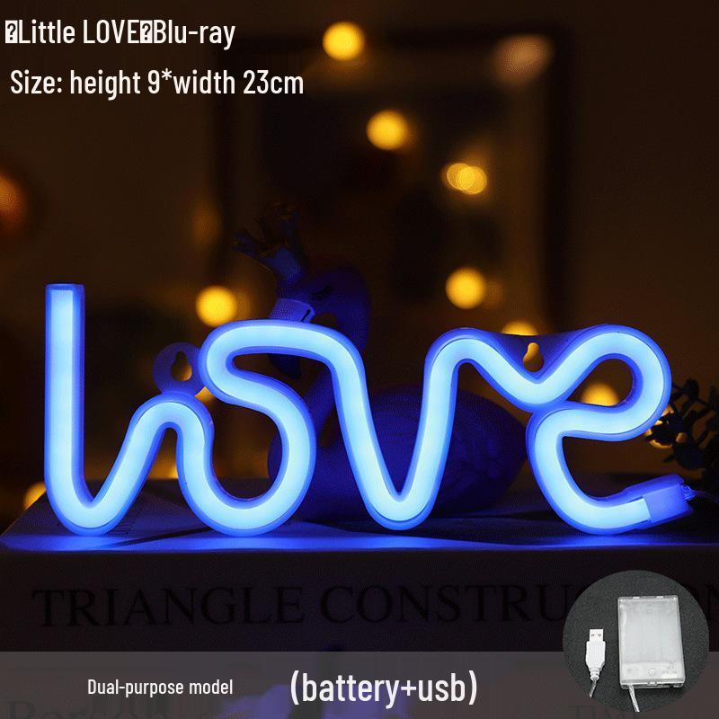 LOVE Neon LED Light - Proposal & Confession Room Decor with USB/Battery Options, Dual Use.