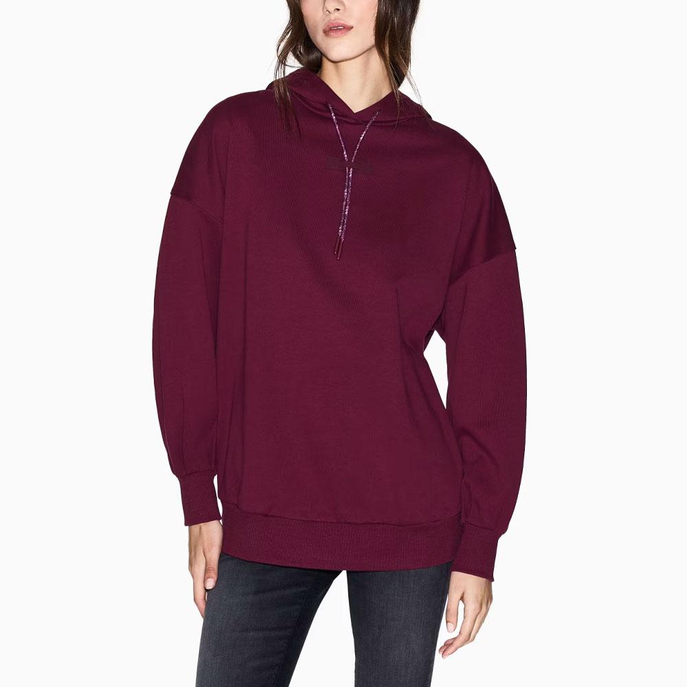 Armani Exchange FW25 Hooded Long Sleeve Cotton Drop Shoulder Sweatshirt Women Sweatshirt XW000748-AF16114-UA343