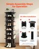 7 Tiers Rotating Shoe Rack Tower, 360° Spinning Shoe Rack, Revolving Storage Round Carousel Display, Freestanding Lazy Susan Organizer Display for