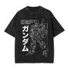 Y2k Kleidung Gundam Grafik T-Shirts Mann Sommer Trendig Lässig Kurzarm T-Shirt Damen Vintage Gewaschene Baumwolle Fitnesskleidung Oberteile