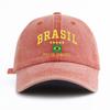 Berretto da Baseball Unisex con Stampa Bandiera Lettere Brasile Lavato Cappello da Papà Retrò Vintage Disponibile in Diversi Colori Retrò Cappello da Sole da Esterno