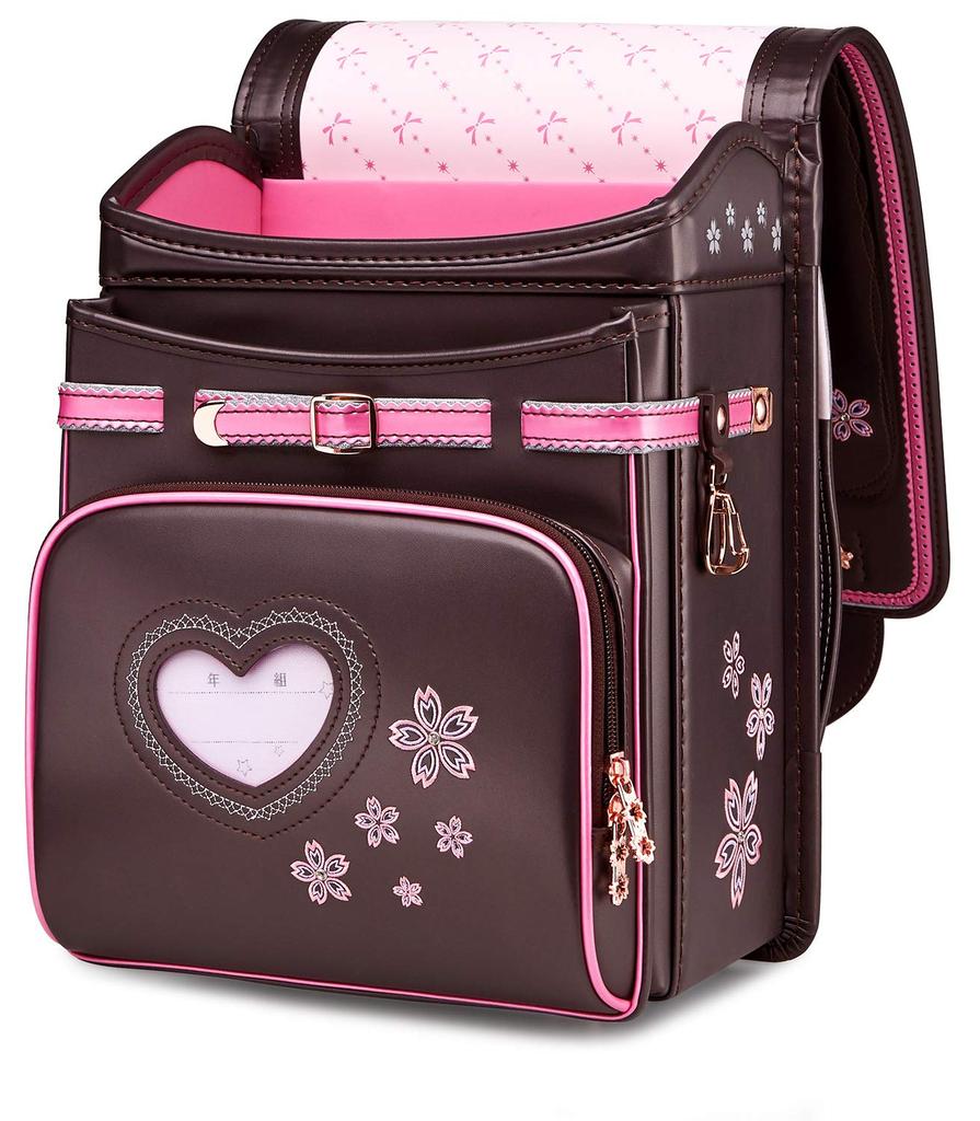 Coulomb Sakura Model Beautiful School Bag for Girls Elementary School Bag Luxurious Sakura Embroidery Shiny Pearl Fabric Durable Gift Packaging