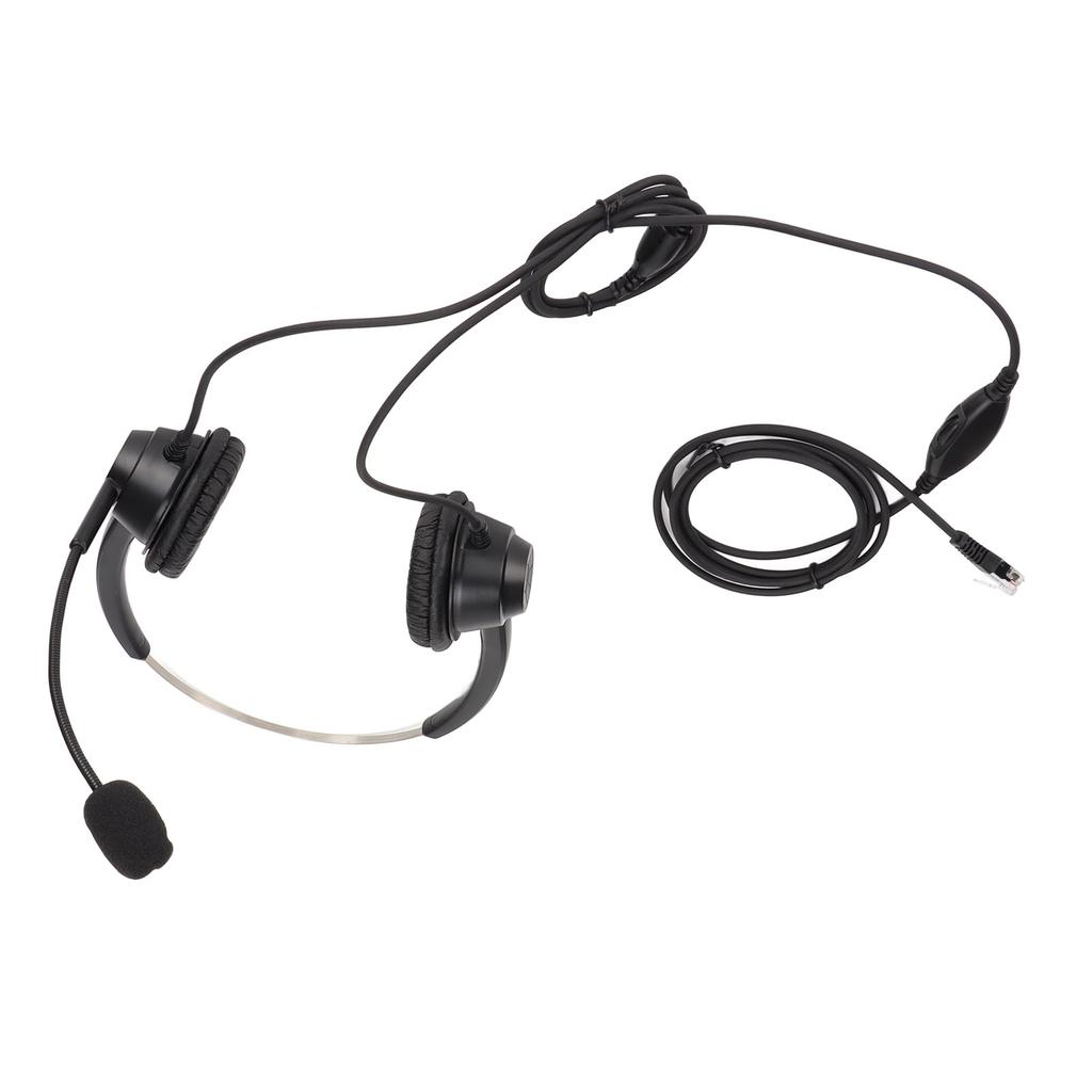 Customer Service Headset Noise Cancelling RJ9 Plug Binaural Wired Telephone Headphone with Mic for VOIP Phones