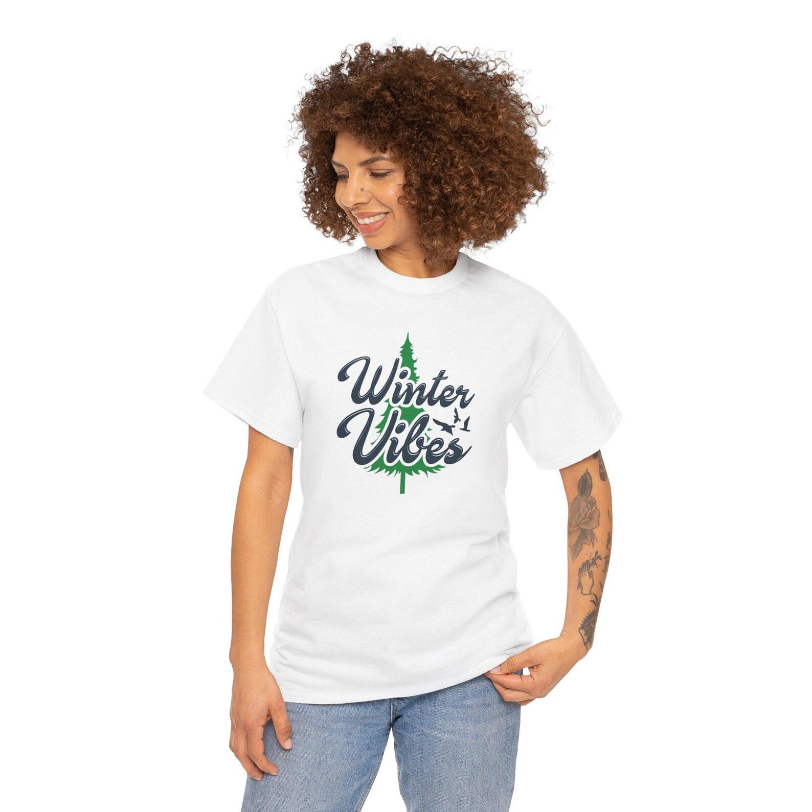 Winter Vibes Graphic Tee, Soft Cotton Unisex Shirt XL