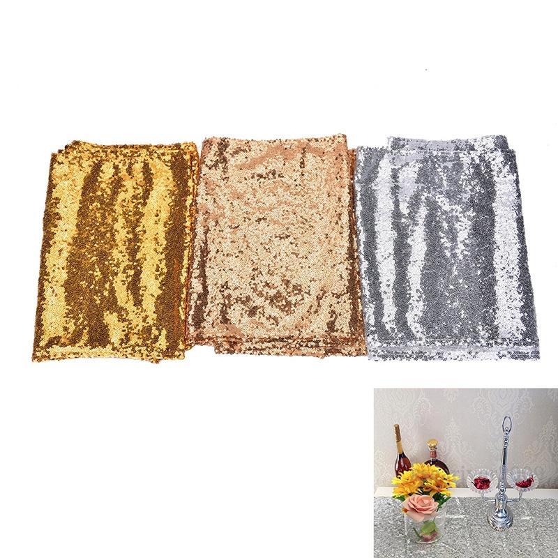 Gold Sequin Decor Table Runner Cloth Background For Wedding Party 30x180cm、2018 Gold Sequin Decor Table Runner Cloth Background For Wedding Party 30x180cm、2018