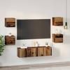 Wall Mounted TV Cabinet Set 6 pcs Reclaimed Wood Effect Wood Based Panel