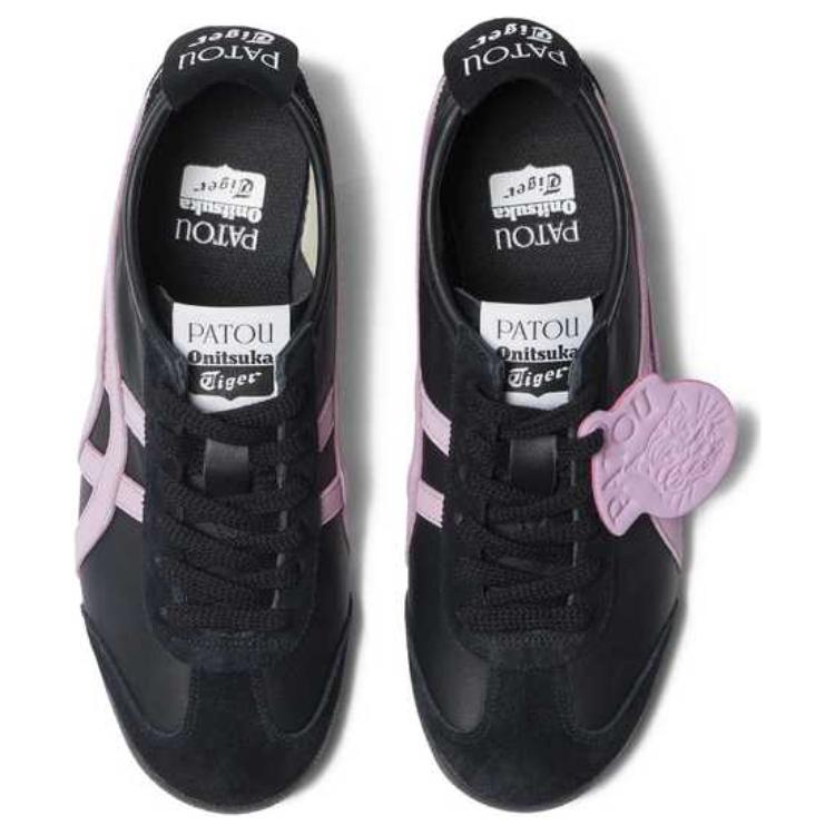 PATOU x Onitsuka Tiger Mexico 66 Black Pink Unisex Sneakers White 1183C380-001