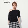 MO&Co. Modal Blend Pleated Off-Shoulder Short-Sleeve Top