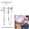 FLORATO 925 Silver Earrings Chain Tassel Pendant Earrings Zircon Silver Earrings for Women Trend Luxury Wedding Jewelry