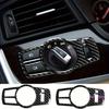 Real Soft Carbon Fiber Sticker Headlight Switch Decorative Sticker Interior Decorative Sticker for BMW 5 Series F10 2011 2012 2013 2014 2015 2016 2017