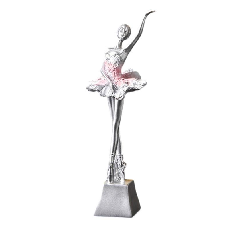 Ballet Dancer Figurine European Girl Dancer Ornament Figure Sculpture Craft For Table Bookcase Accent