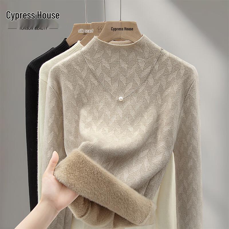 

Siboerse Women s Semi-High Neck Slim Fit Knit Top XL