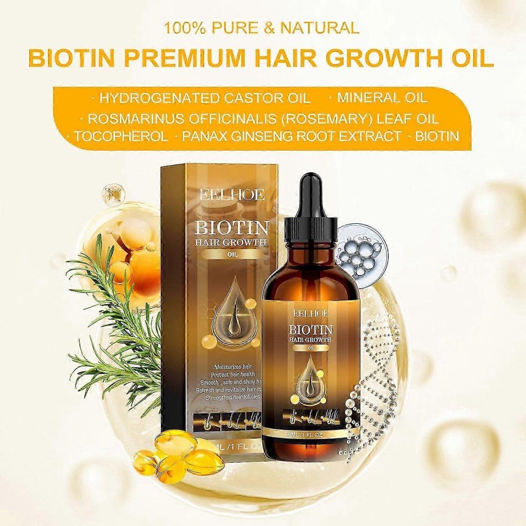 EELHOE Biotin Hair Growth Oil 30ml Anti Hair Loss Scalp Treatment Hair Strengthening Oil Serum