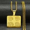 Islamischer Koran Allah Gott Anhänger Halskette für Damen Herren Edelstahl Goldfarbe Eid Ramadan Kette Schmuck Geschenk NZZZ919S02