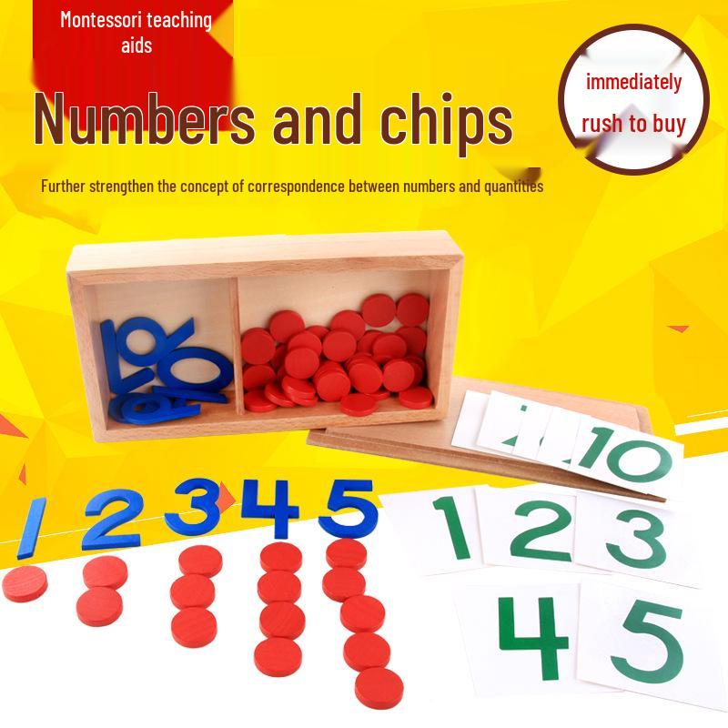 

Montessori Math Puzzle Cards for Toddlers (1-3 Years) - Early Education Numbers & Chips