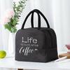 Isolierte Lunchtasche Reißverschluss Kühltasche Tragetasche Thermotasche Brotdose Leinwand Essen Picknick Lunchtaschen für die Arbeit Handtasche Essensmuster Praktische Nutzung