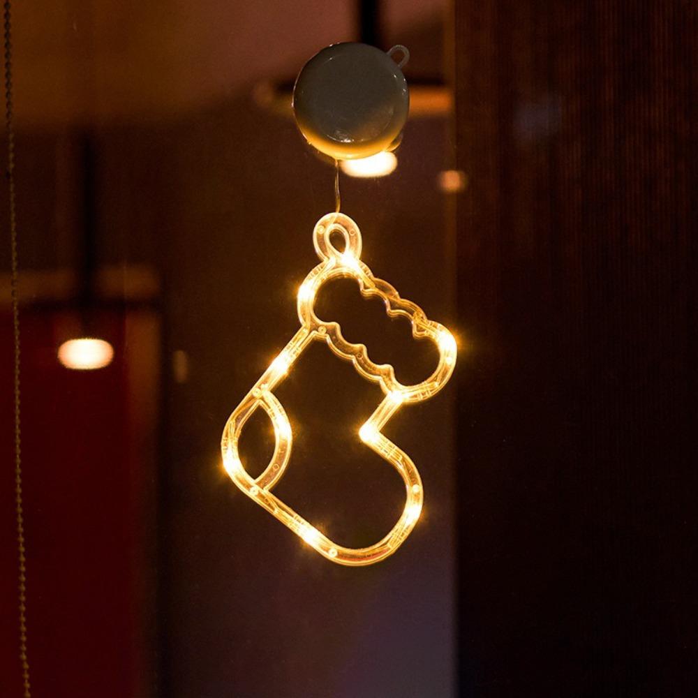 Suction Cup Snowflake Light Warm Light Christmas Decoration  Holiday Lighting