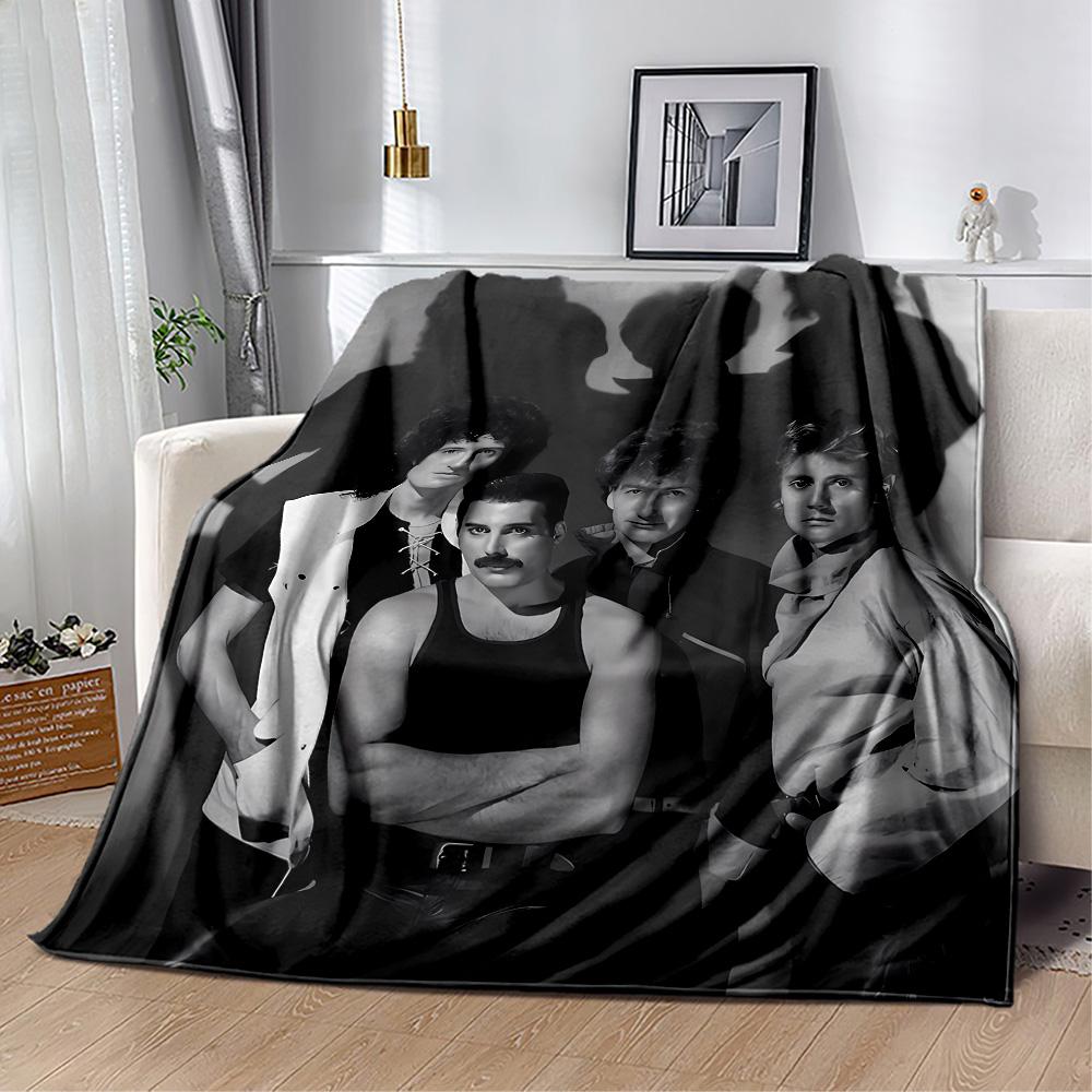 Rock Band Black Leather Blanket Durable Comfort Suitable for Couch Sofa Office for All Occasions Playful Design Best Holiday Gift for Friends Family