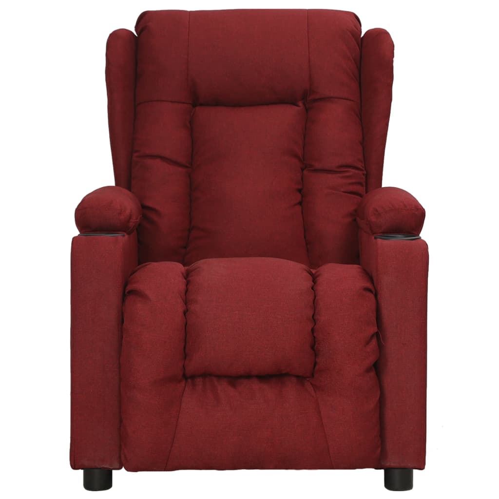 Recliner Chair In Wine Red Fabric