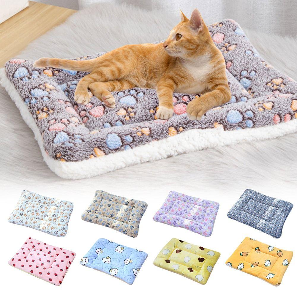 Dog Cat Accessories Dogs Pet Pad Blanket Thickened Warm Kitten Cushion Pet Sleeping Bed Mat