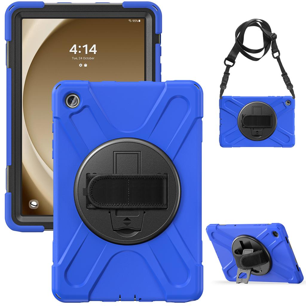 Rugged Case for Samsung Galaxy Tab A9 Plus 2023 11.0 Inch SM-X210 X215 X216B 360 Rotating Stand Cover with Hand & Shoulder Strap