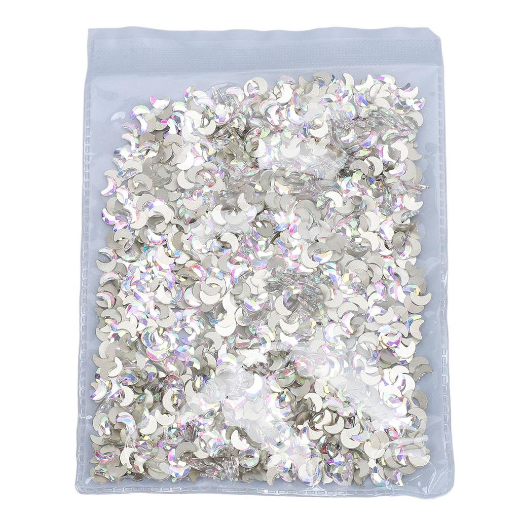 Crescent Moon Rhinestone Flatback Nail Art Jewelry Glittering Secure Fit Moon Nail Diamonds DIY
