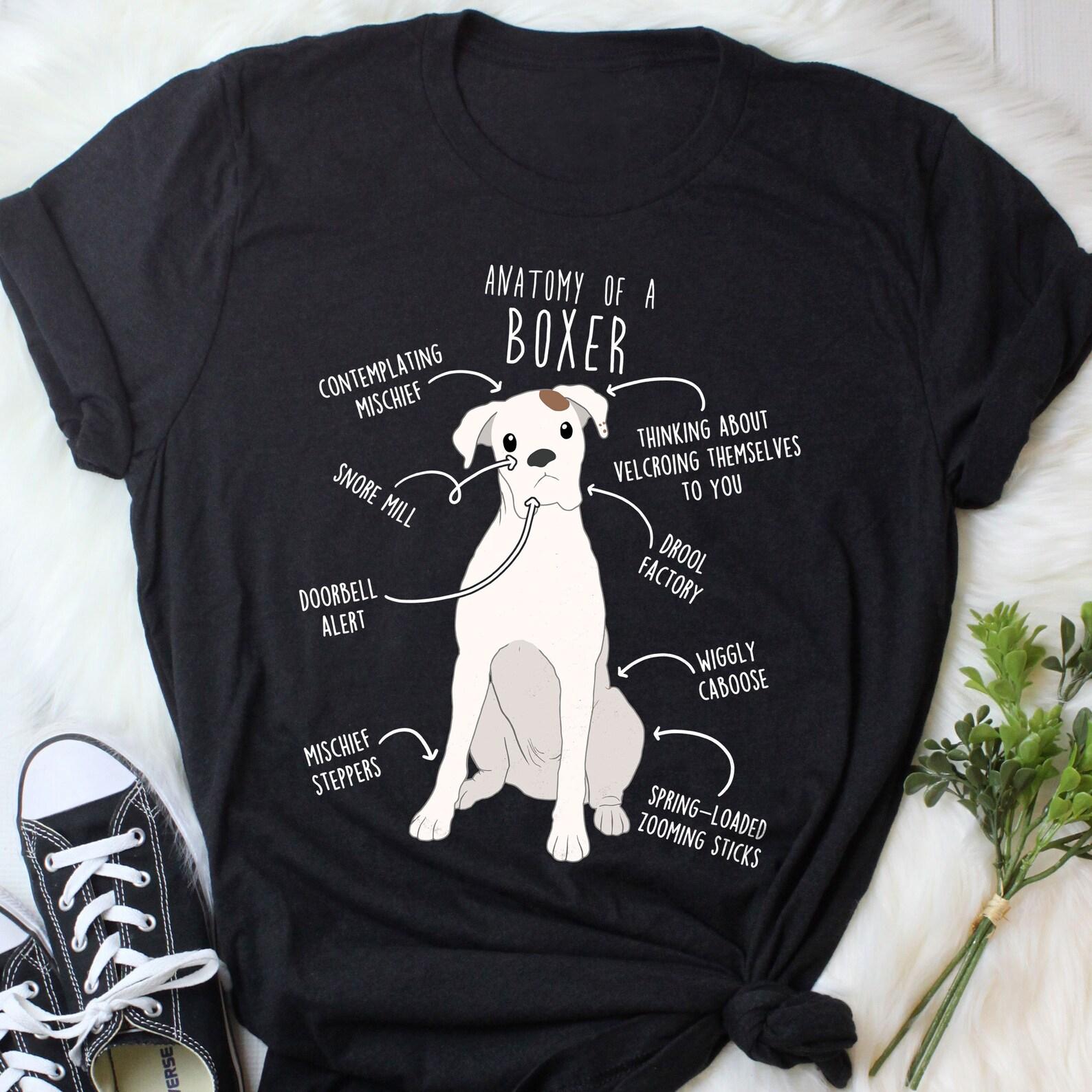 White Check Boxer Dog Shirt, , , Funny Dog Lover Gift, White Boxer Mom, Boxer Dad, Cute Dog T-shirt, Pet Tee, Animal Lover 130