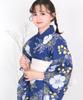 Yukata Change Set Heiko Junior Girls Gunjo [KYOETSU] Set, Yukata, Two-Part Type, Girls, Unbleached, Weave, 2-piece (Yukata, Obi), (5. Nadeshiko,