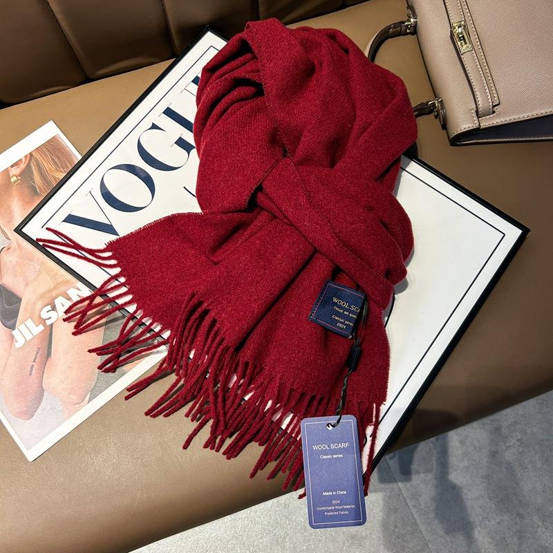 Autumn and Winter New Blended Scarf Women's British Versatile Plaid Scarf Couple Warm Thickened Fringed Shawl