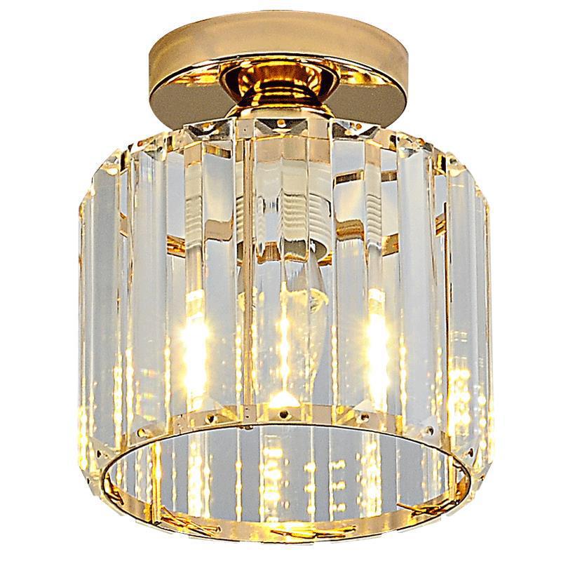 Lampada a Sospensione LED Moderna Nordica - Lusso di Cristallo, Piccolo Design Rotondo per Corridoio o Ingresso, Lampada da Soffitto a Risparmio Energetico