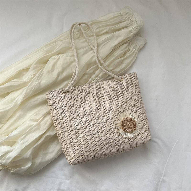 

Chic And Stylish Women s Woven Tote Bag For Casual Commuting In Creamy Beige And Khaki OffWhite