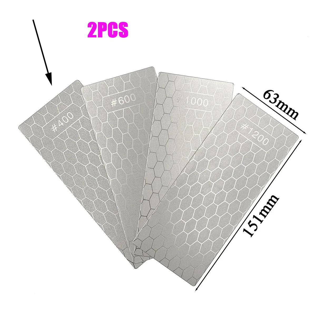 

2 шт. алмазный точильный камень для ножей 400# 1000# 600# точильный камень для ножей ультратонкий набор точильных камней с сотовой поверхностью Diamond
